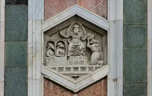 Hexagon: Relief, Giotto's campanile, Florence, Tuscany, Italy