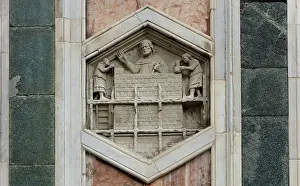Hexagon: Relief, Giotto's campanile, Florence, Tuscany, Italy