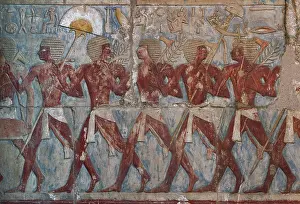 Middle Terrace: Relief, Hathor shrine, Temple of Hatshepsut