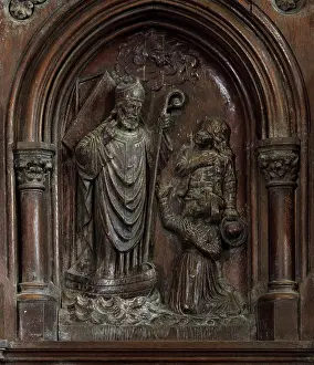 Samsons: Relief, Pulpit, Cathedral Saint-Samson, Dol-de-Bretagne