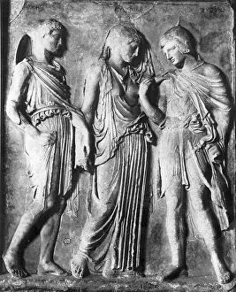 Representing: Relief representing Hermes, Orpheus and Eurydice