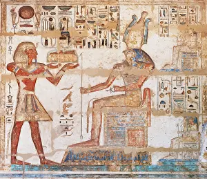 Ennead: Relief, Temple of Ramesses III, Medinet Habu, Thebes, Egypt