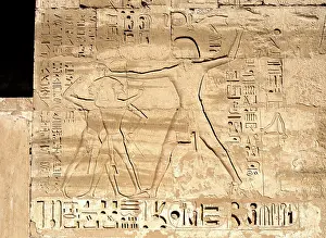 Meryamun: Relief, Temple of Ramesses III, Medinet Habu, Thebes, Egypt