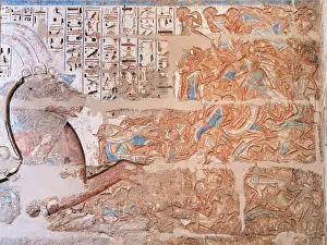 Meryamun: Relief, Temple of Ramesses III, Medinet Habu, Thebes, Egypt