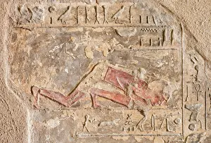 Coptic: Relief, tomb of Renni, Elkab, Egypt