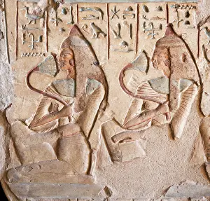 Coptic: Relief, tomb of Setaou, Elkab, Egypt