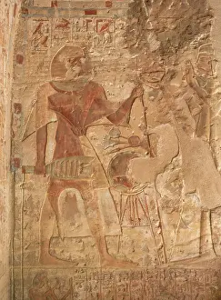 Coptic: Relief, tomb of Setaou, Elkab, Egypt