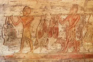 Coptic: Relief, tomb of Setaou, Elkab, Egypt