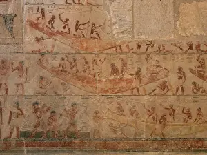 Boatyard: Relief, Tomb of Ty, Saqqara, Egypt