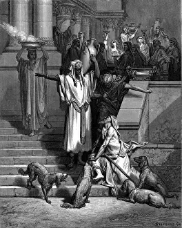 Poorness: religion, biblical scenes, Lazarus and the Rich