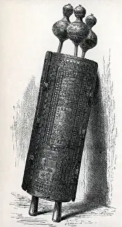 Liturgy: religion, Judaism, Torah, rolled in, wood engraving