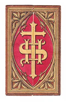 Intertwined: Religious design on a Christmas card
