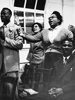 Maurice Ambler Collection: Religious meeting, Brixton, 1955