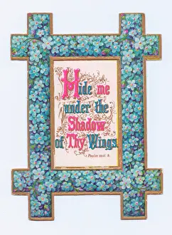Psalm: Religious quotation on a frame-shaped greetings card