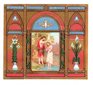 Alleluia: Religious scene on a devotional Christmas card