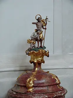 Ettal: Religious statue, Ettal Monastery, Upper Bavaria, Germany