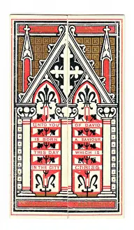 Alleluia: Religious verse on a devotional Christmas card