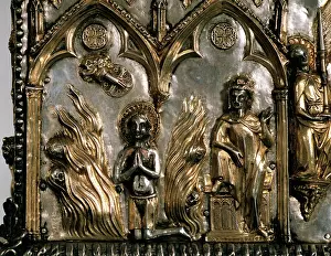 Domini: Reliquary casket of Saint Cucuphas. Wooden gilded silver. 14