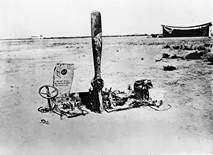 Trophies: The remains of a British plane, 1917