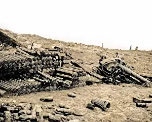 Casing: Remains of German gun and ammunition, WW1