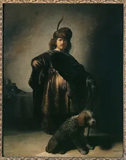 1606: Rembrandt van Rijn, self-portrait