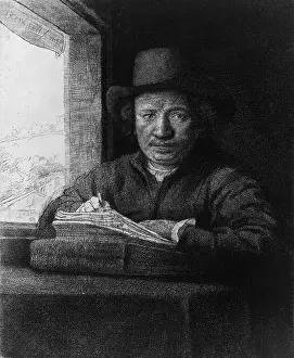 Harmenszoon: Rembrandt van Rijn, self portrait etching