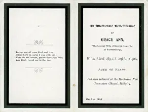 Halifax: Remembrance Card, Midgley, Yorkshire