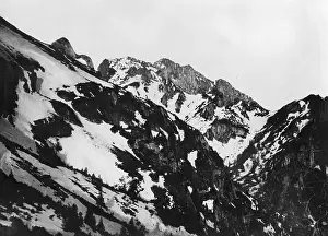 Remnants: Remnants of snow in the Benediktenwand, around 1890