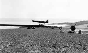 Liftoff: Remote-controlled plane during an air defence training of th