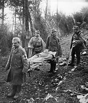 Corpsmen: Removal of a wounded Austrian soldier, 1916