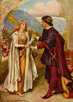 Retrograph: A Renaissance couple holding hands