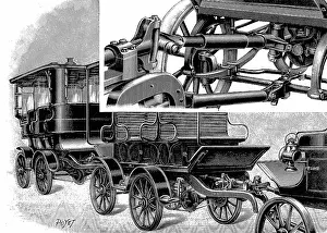 Wagons: Renard's automobile train, showing coupling (top