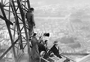 Clair: Rene Clair at the filming of La Tour, 1928