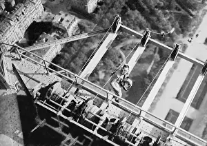 Clair: Rene Clair at the filming of La Tour, 1928