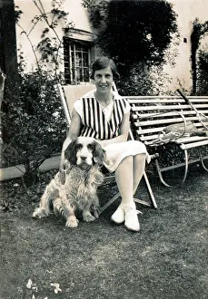 Ros Fraser Collection: Rene Fraser with dog