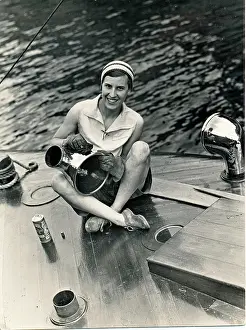 Fore: Rene Fraser on the fore-deck of Medusa