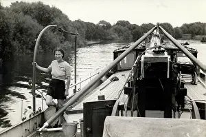 Ros Fraser Collection: Rene Fraser on way up The Thames to Bourne End in 1947/8