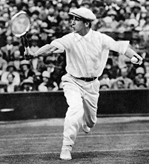 Emblazoned: Rene Lacoste in play at Wimbledon