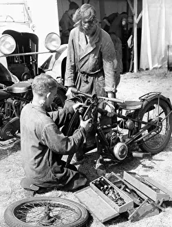Tire: Repair of a motorcycle, 1938
