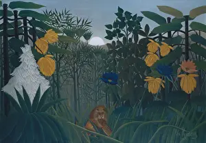 Simplified: The Repast of the Lion, by Henri Rousseau