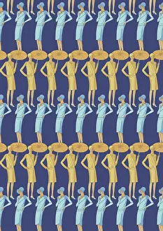 Cyan: Repeating Pattern - Art Deco Women