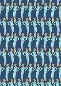 Cyan: Repeating Pattern - Art Deco Women