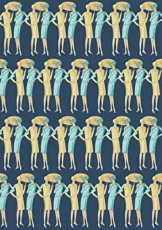 Cyan: Repeating Pattern - Art Deco Women