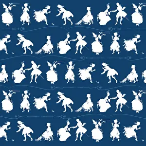 Slipper: Repeating Pattern - Cinderella Story - blue background