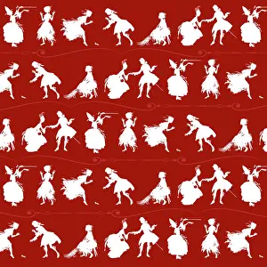 Slipper: Repeating Pattern - Cinderella Story - red background