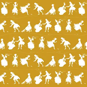 Slipper: Repeating Pattern - Cinderella Story - yellow background