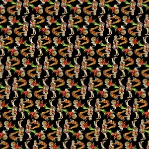 Harlequins: Repeating Pattern - circus clowns perform balancing act