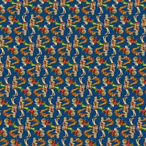 Harlequins: Repeating Pattern - circus clowns perform balancing act