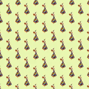Colouful: Repeating Pattern - Colourful Lady Artist holding a palette