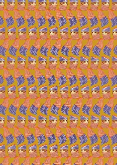 Spangled: Repeating Pattern - Girl in Stars and Stripes Scarf, yellow